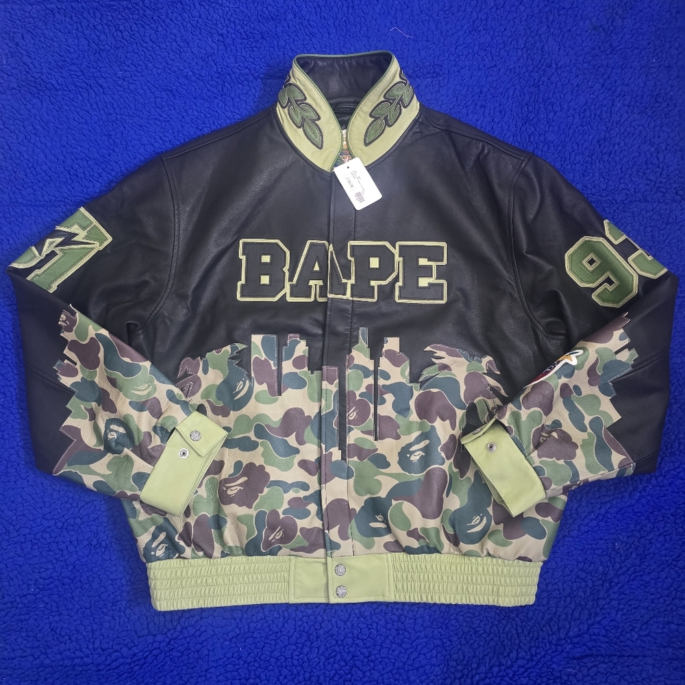 BATHING APE BAPE X JEFF HAMILTON FULL LEATHER JACKET